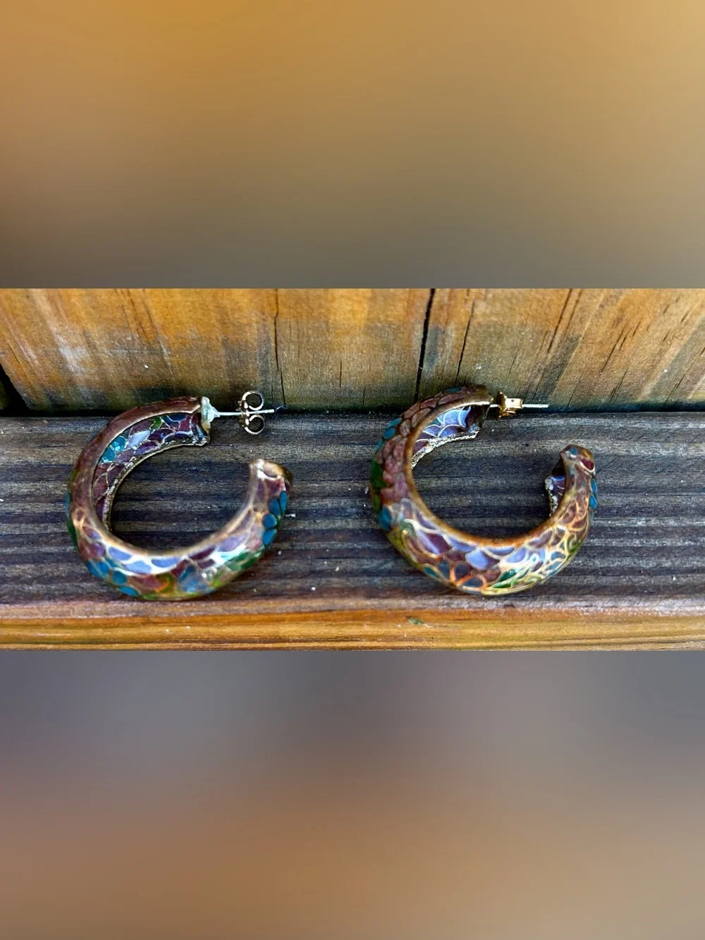 Vintage Earrings Asian Plique A Jour 